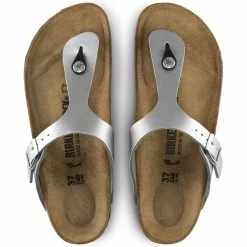 Best Sale 👏 Birkenstock Gizeh Birko-Flor Silver 🔥 -men-sandals Shop 43853 top