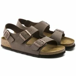 Flash Sale 🔔 Birkenstock Milano Birko-Flor Nubuck Mocha 💯 -men-sandals Shop 634503 pair