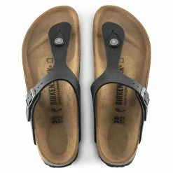 Wholesale ✨ Birkenstock Gizeh Oiled Leather Black ⭐ -men-sandals Shop 845251 top