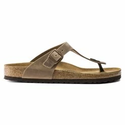 Best Pirce 🌟 Birkenstock Gizeh Oiled Leather Tobacco Brown 🌟 -men-sandals Shop 943811 side