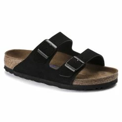 Deals 😉 Birkenstock Arizona Suede Leather Black 🧨